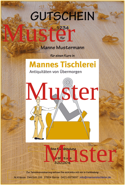Logo und Angaben zum Beschenkten und den verschenkten Kurs gehören auf den Gutschein